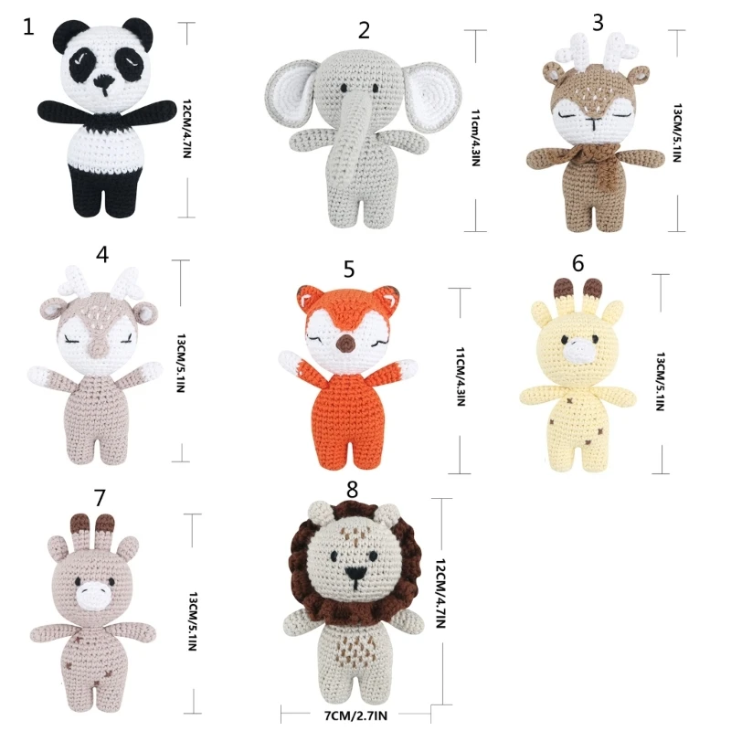 1 Set Baby Stuffed Animal Doll kawaii Panda Plush Toys+Crochet Rattle+Hair Brush+Newborn Swaddle Wrap Baby Birth Shower Gift Box