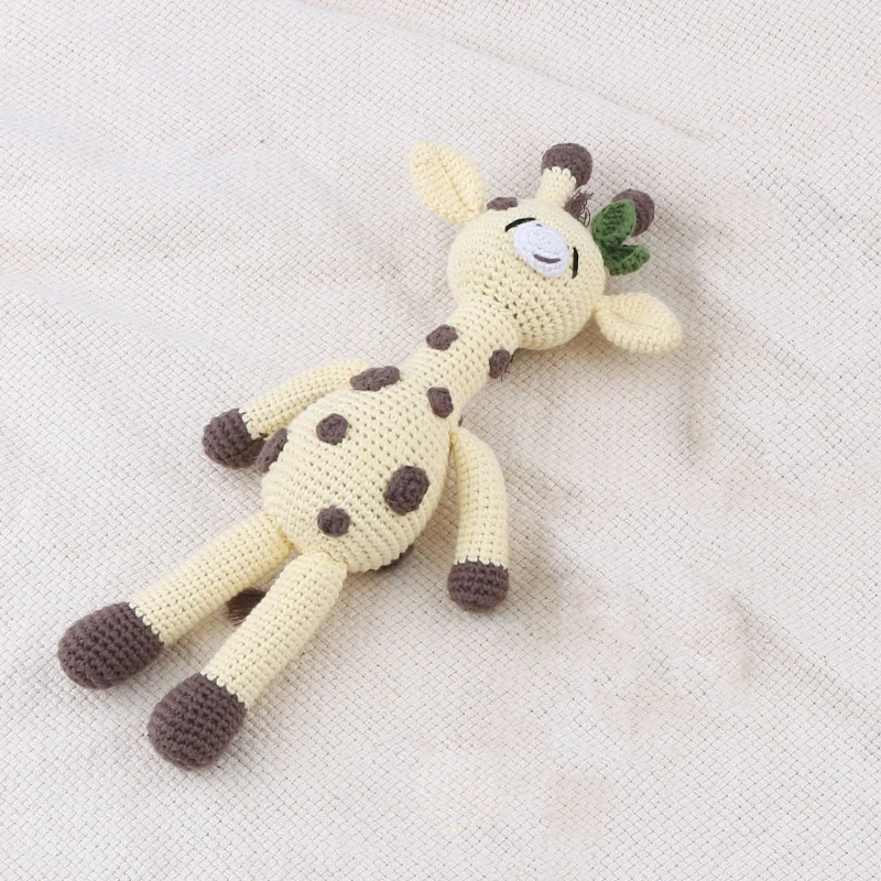 1 Set Baby Stuffed Animal Doll kawaii Panda Plush Toys+Crochet Rattle+Hair Brush+Newborn Swaddle Wrap Baby Birth Shower Gift Box