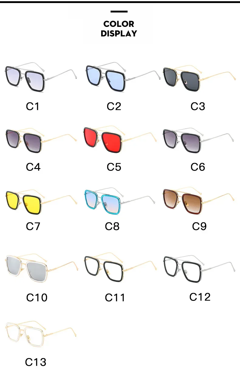 Tony Stark Glasses Men Women Sunglasses Iron man Eyewear Steampunk Sun Glasses Male Goggles