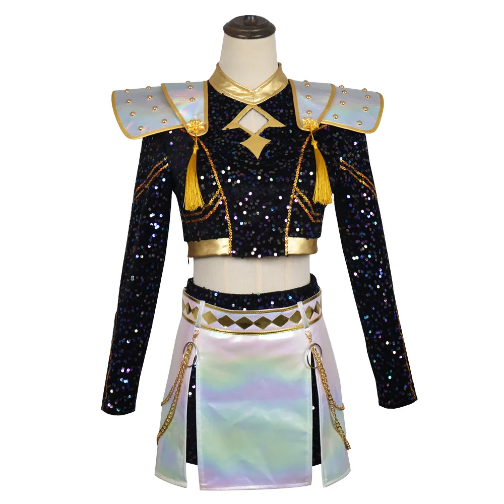 Hot Selling Korean Style Woman Suit Halloween Cosplay Hot Woman Show Costume Black Shiny Suit Halloween Birthday Party Costume