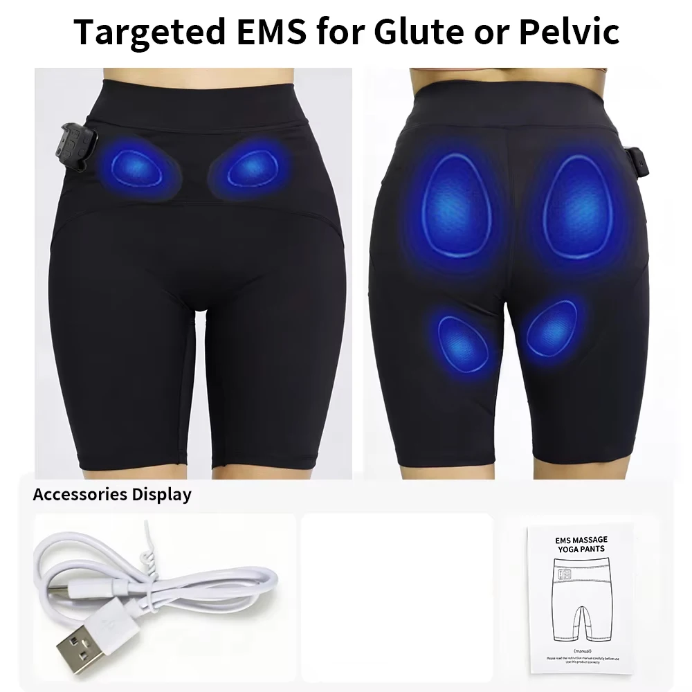 EMS Yoga Shorts Intelligent Microcurrent Massage Power Pants Muscle Stimulator Hip Lifting Leg Toning Body Shaping Pants