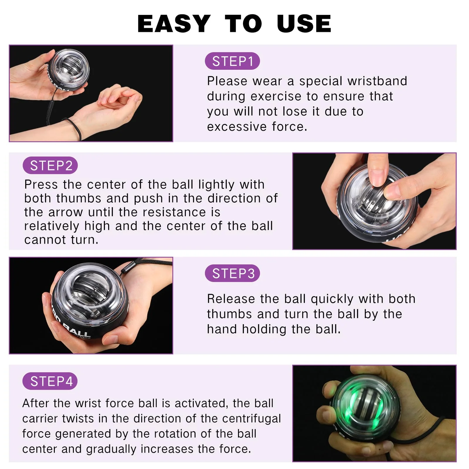 Luxury LED Gyroscopic Power Trainer Ball Autostart Range Gyro Power Wrist Ball Arm Hand Muscle Force Trainer Fitness Equipment