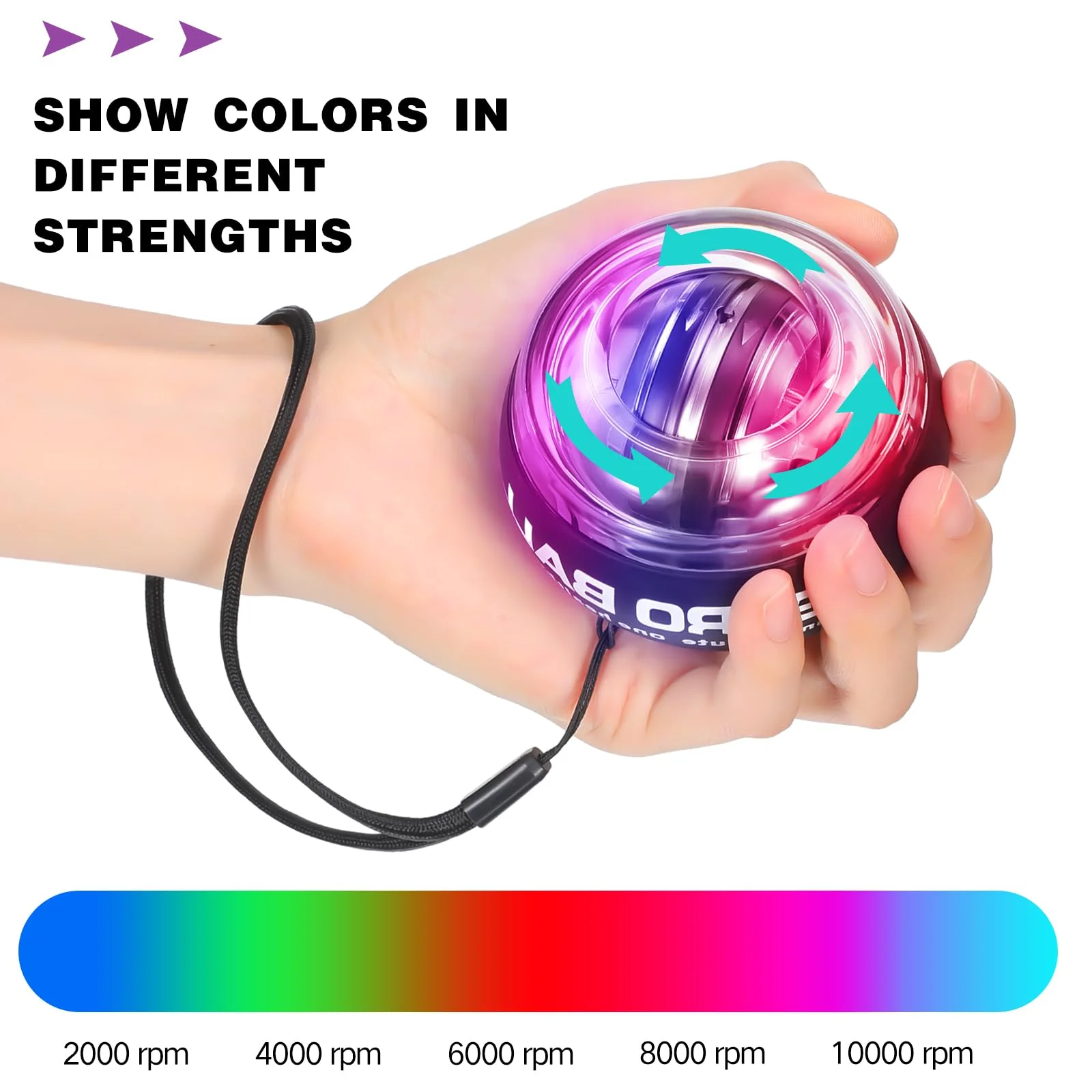 Luxury LED Gyroscopic Power Trainer Ball Autostart Range Gyro Power Wrist Ball Arm Hand Muscle Force Trainer Fitness Equipment