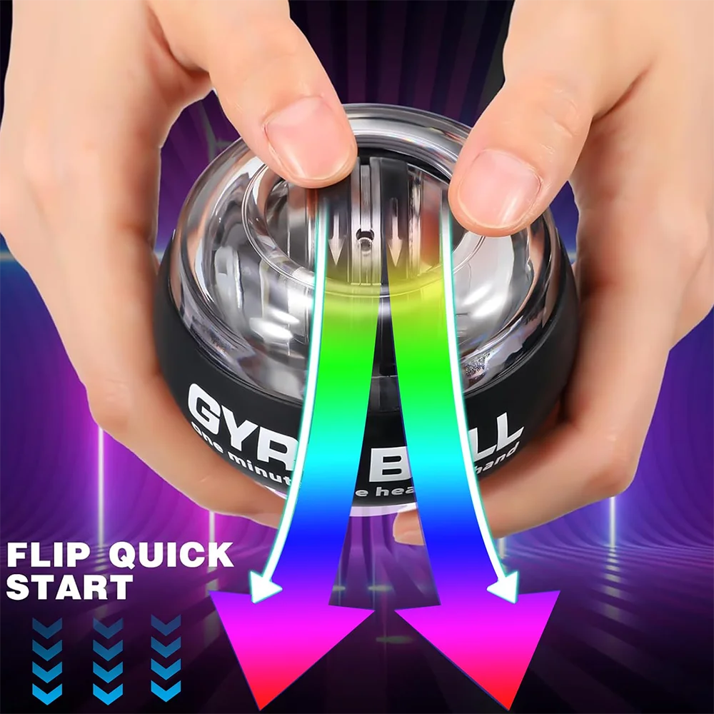Luxury LED Gyroscopic Power Trainer Ball Autostart Range Gyro Power Wrist Ball Arm Hand Muscle Force Trainer Fitness Equipment