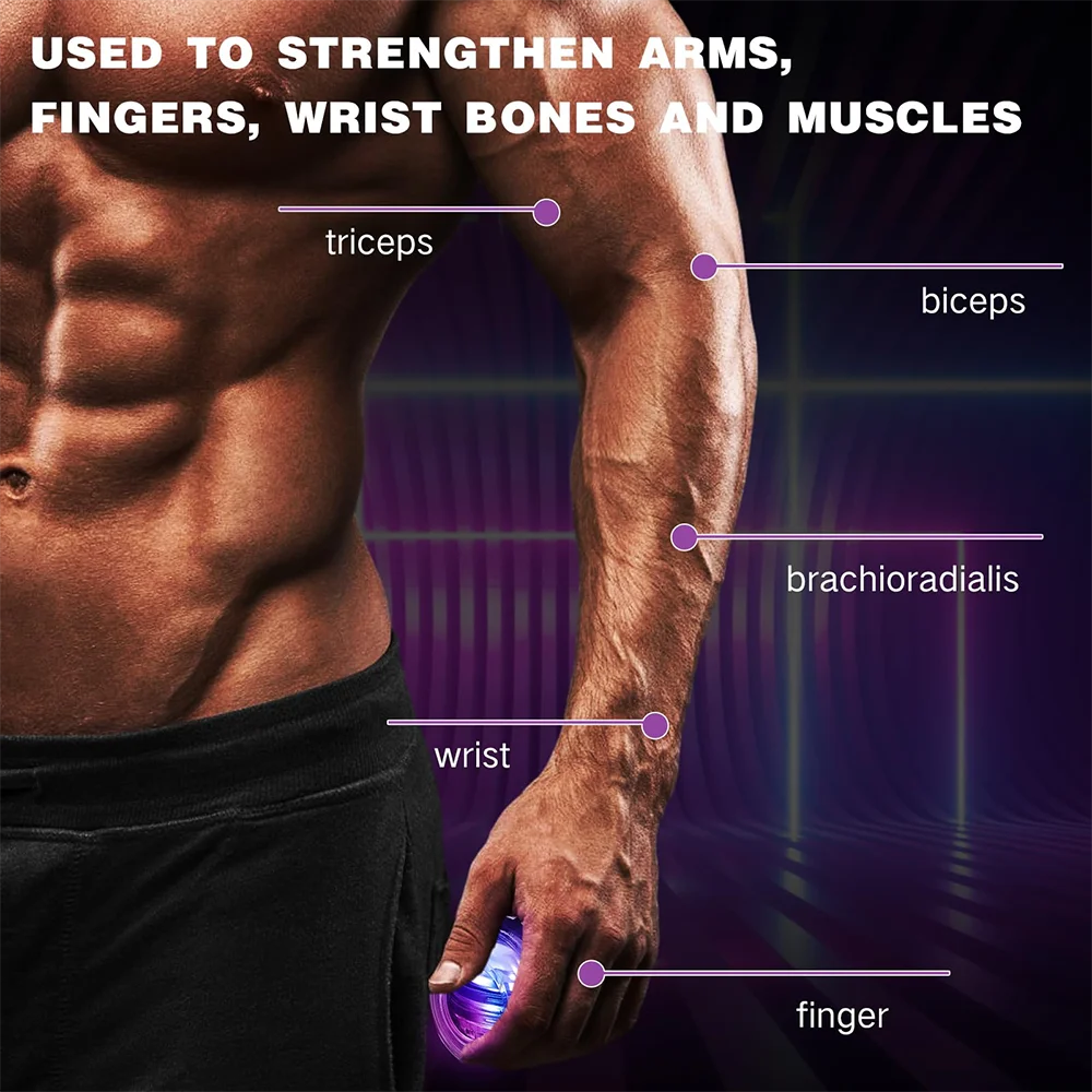 Luxury LED Gyroscopic Power Trainer Ball Autostart Range Gyro Power Wrist Ball Arm Hand Muscle Force Trainer Fitness Equipment