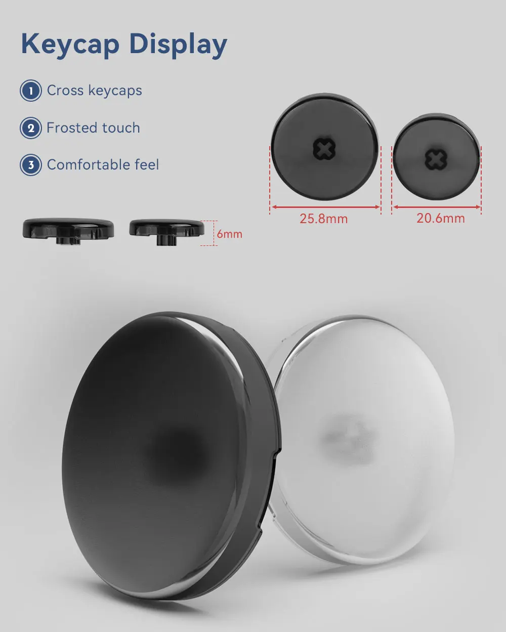 Haute42 Hitbox Cross Keycaps for Leverless Arcade Controller Mini Hitbox Button Caps Colorful DIY 20.6mm Low Profile Keycaps 8PC
