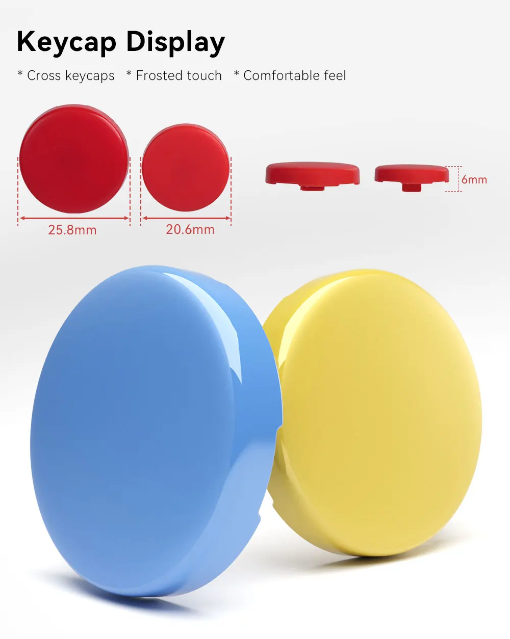 Haute42 Hitbox Cross Keycaps for Leverless Arcade Controller Mini Hitbox Button Caps Colorful DIY 20.6mm Low Profile Keycaps 8PC