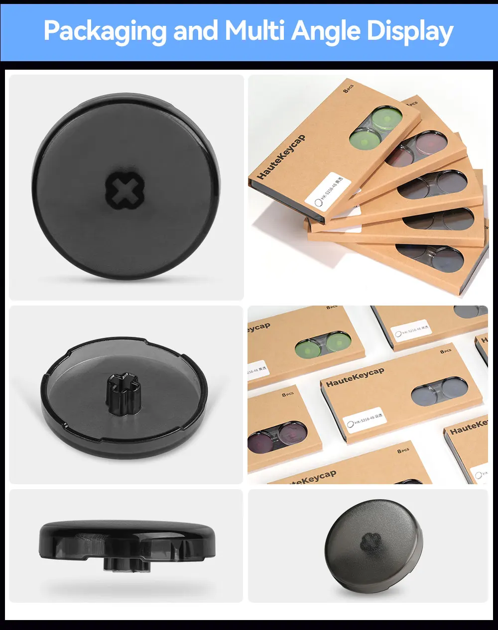 Haute42 Hitbox Cross Keycaps for Leverless Arcade Controller Mini Hitbox Button Caps Colorful DIY 20.6mm Low Profile Keycaps 8PC