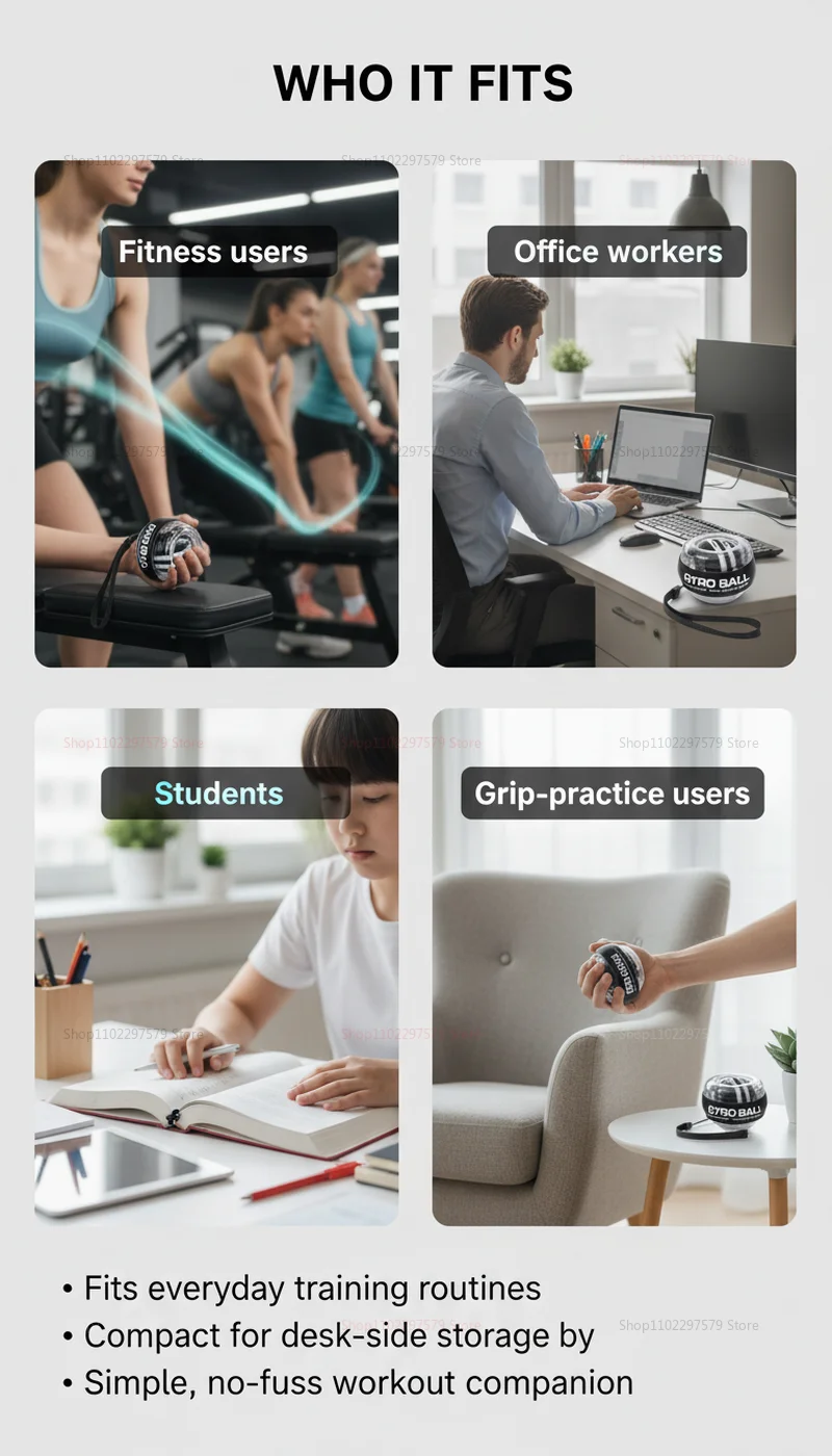Forearm Exerciser with Self-Activating Wrist Gyro Ball Wrist Strengthener for Arm and Finger Muscle Training Suitable for Fitnes