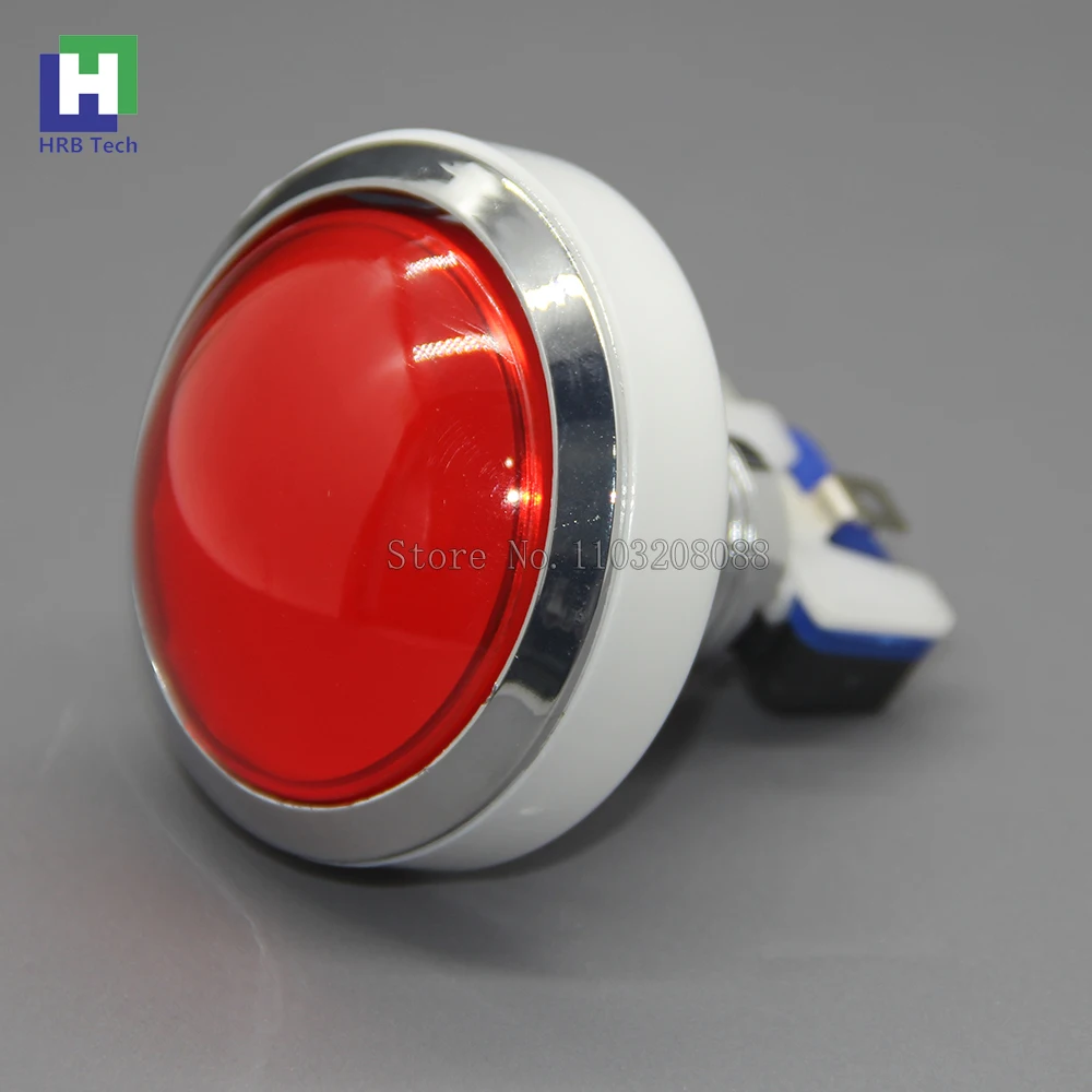 10pcs 60MM Chrome Plated Silver Arcade Illuminated Push Button Switch Button 12V Led Start Button Arcade Game Machine DIY Parts