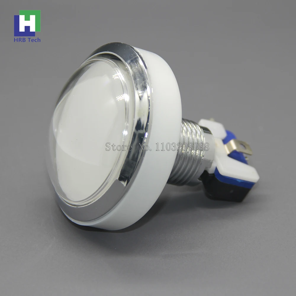 10pcs 60MM Chrome Plated Silver Arcade Illuminated Push Button Switch Button 12V Led Start Button Arcade Game Machine DIY Parts
