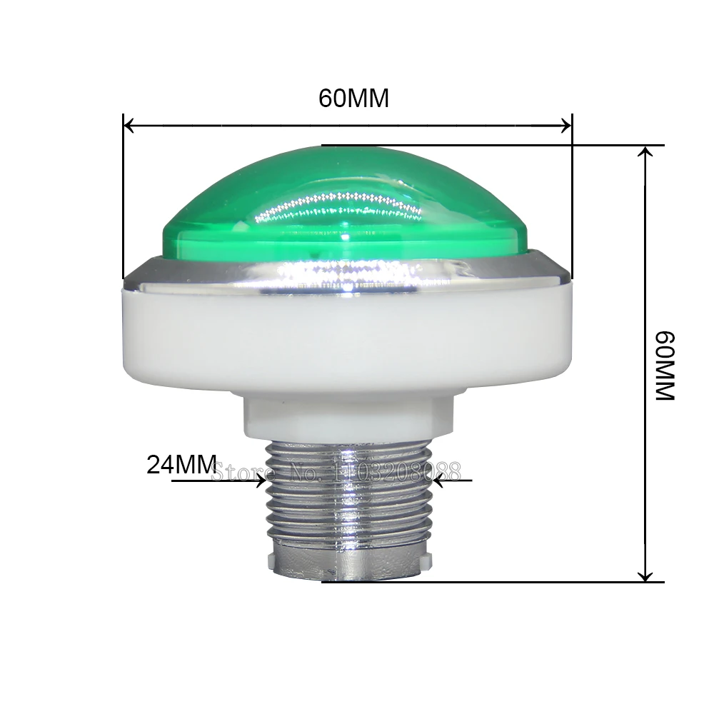10pcs 60MM Chrome Plated Silver Arcade Illuminated Push Button Switch Button 12V Led Start Button Arcade Game Machine DIY Parts