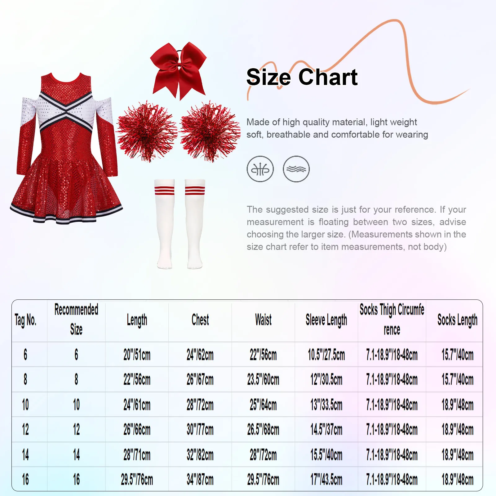 Girl Cheerleader Costume Children's Cheer Dance Outfits Sequins Cheerlead Dress + Hand Flowers Teamwear Suit Kids Dancewear Set