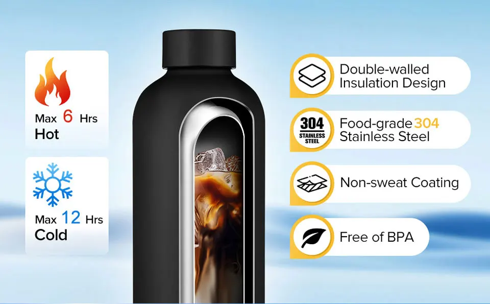 Thermos Bottle Stainless Steel Thermal Water Bottle Cup Thermal Coffee Mug Insulated Vacuum Tumbler Rubber Paint Sports Kettle