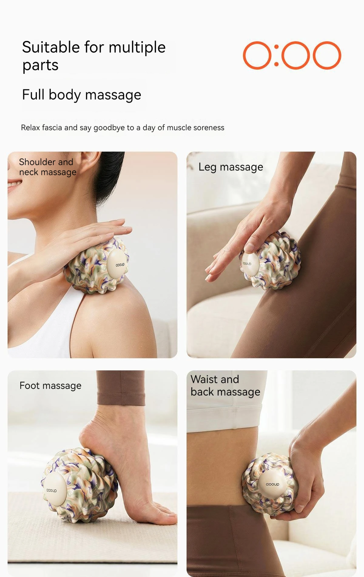EVA Fascia Ball or Peanut Massage Ball Deep Tissue Trigger Point Massager for Muscle Relief Shoulder Back Leg Foot