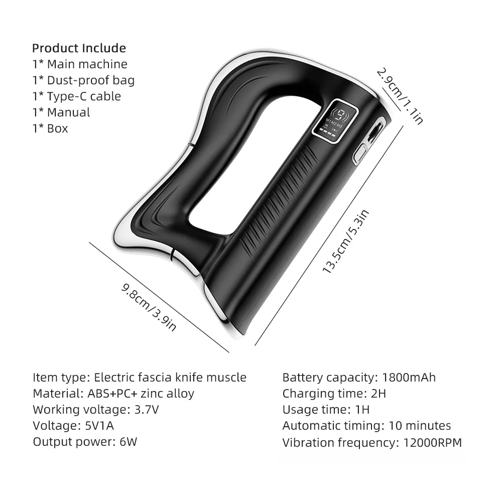 Electric Fascia Scraper EMS Micro Current Fascia Knife Muscle Body Massager Vibration Relaxation Body Lifting Massage Blade