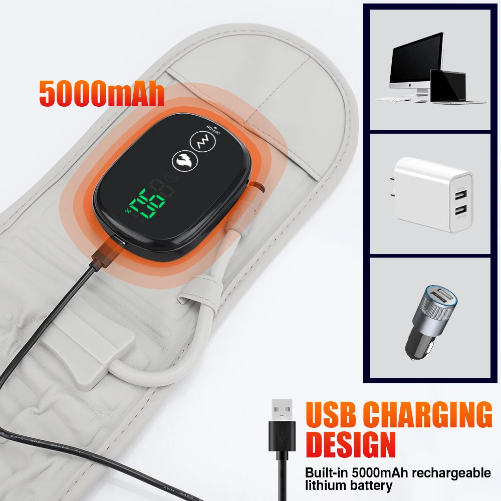 Smart Air Pressure Heating Massage Waist Belt,Cordless Airbag Squeeze Support,Vibration Massager,Lumbar Back Brace,Muscle Relax