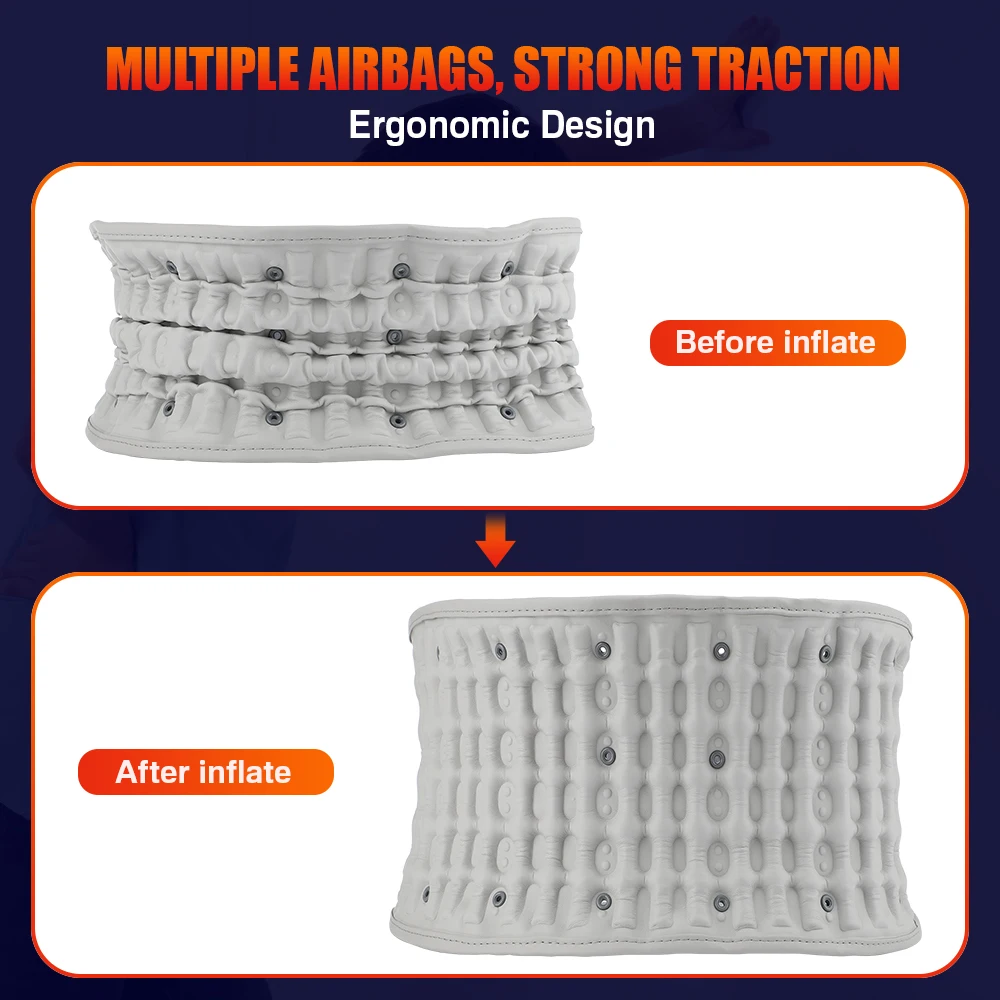 Smart Air Pressure Heating Massage Waist Belt,Cordless Airbag Squeeze Support,Vibration Massager,Lumbar Back Brace,Muscle Relax
