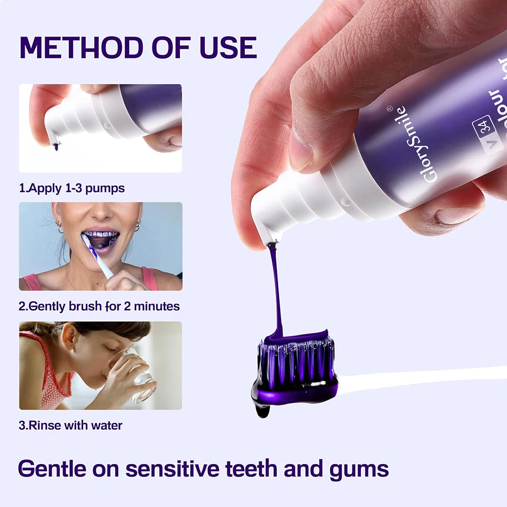 V34 Dental Whitening Toothpaste Instant Teeth Whitening Cleaning Tooth Stain Tartar Removal Oral Hygiene Fresh Breath