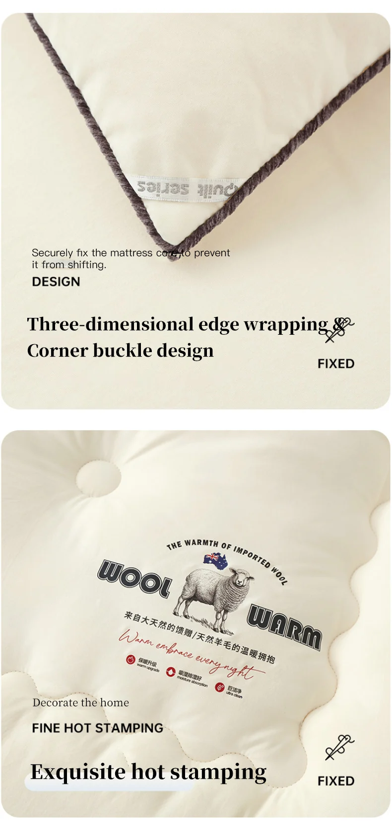 New Autumn and Winter Wool Quilt, Thick and Warm Winter Quilt, Quick Heating Quilt Core, Universal for All Seasons