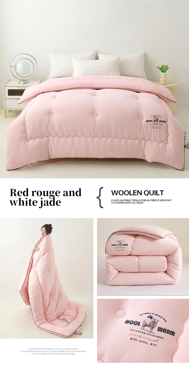 New Autumn and Winter Wool Quilt, Thick and Warm Winter Quilt, Quick Heating Quilt Core, Universal for All Seasons
