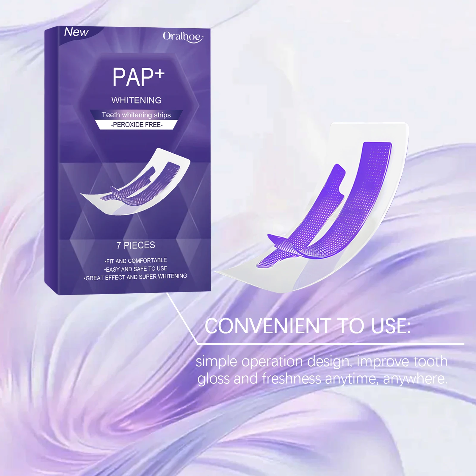 Purple Teeth Whitening Strips Bleaching Stains Remove Oral Whitening Supplies Tooth Stickers Remove Stains Care Stripes