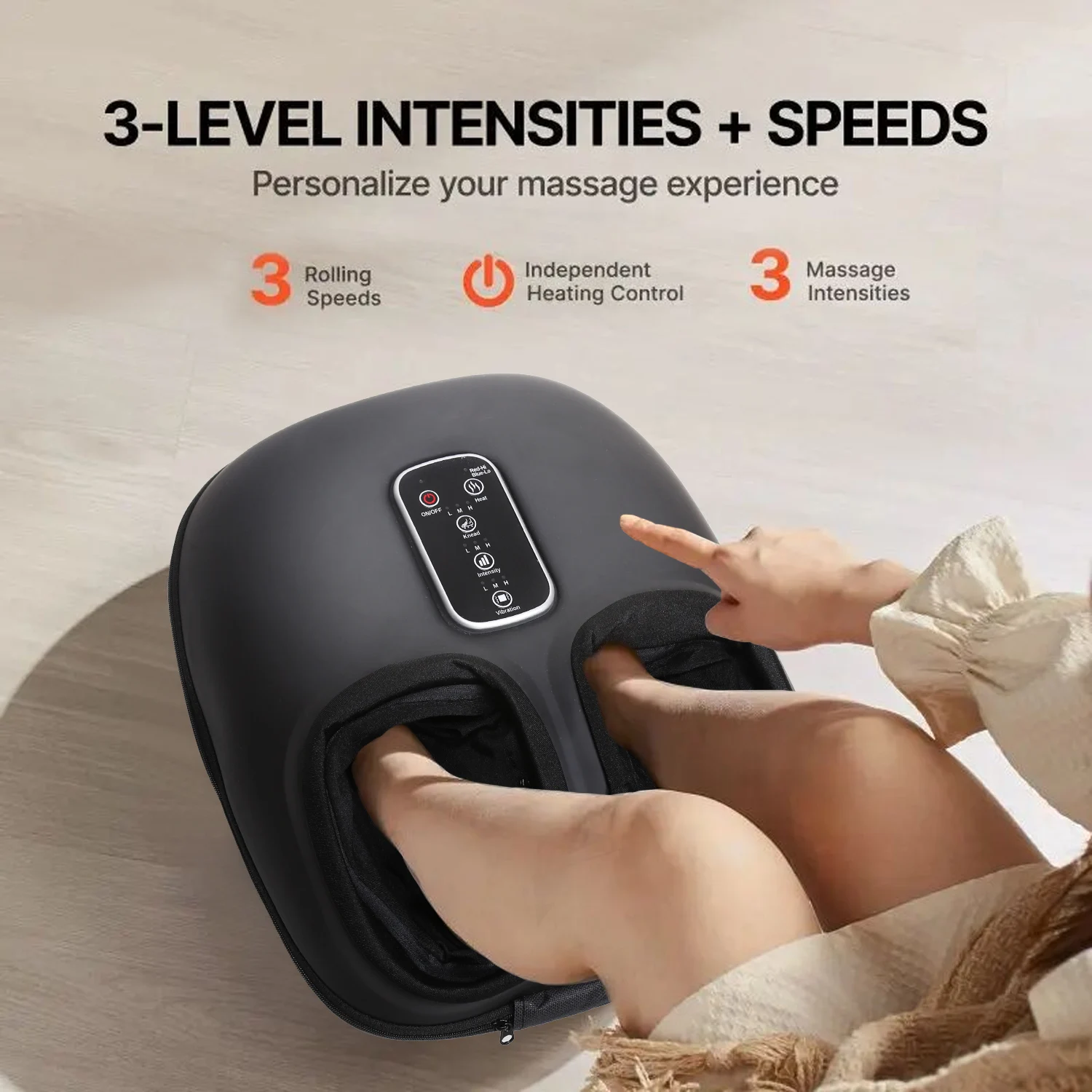 Automatic Foot Massage Machine with Fully Wrapped Rollers Sole Kneading Airbag Pressing Relaxation Foot Massager,Best Gift for Women Mental