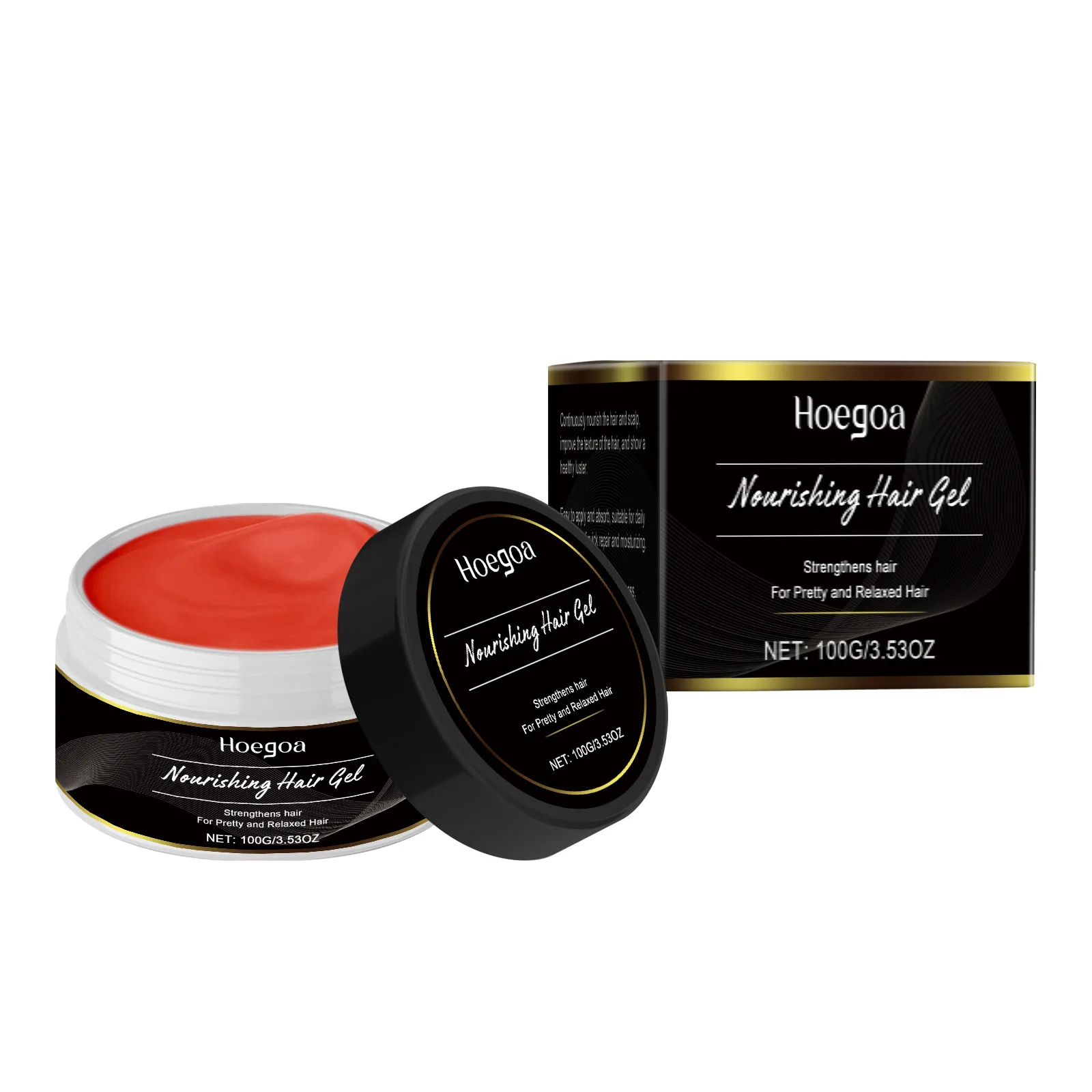 Hoegoa Nourishing Hair Gel for Men Women Edge Control Damage Repair Anti Frizz Long Lasting Style Smooth Glossy Hair Styling Gel