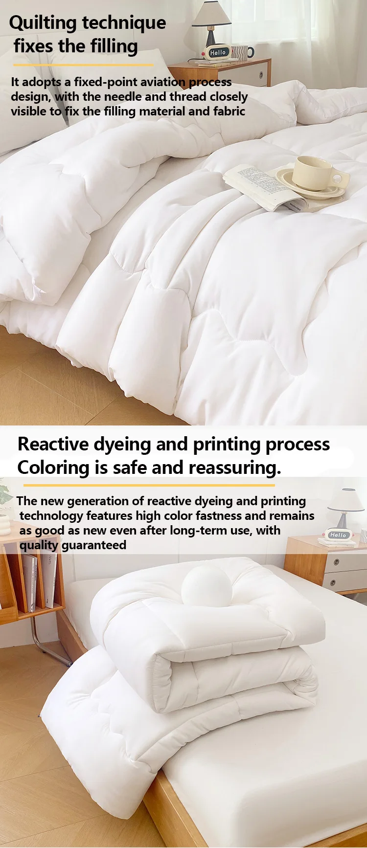 Star Hotel White Winter Quilt, Super Soft And Breathable All-Season Quilt, Extra-Large Bedding, Spring And Autumn Quilt Core