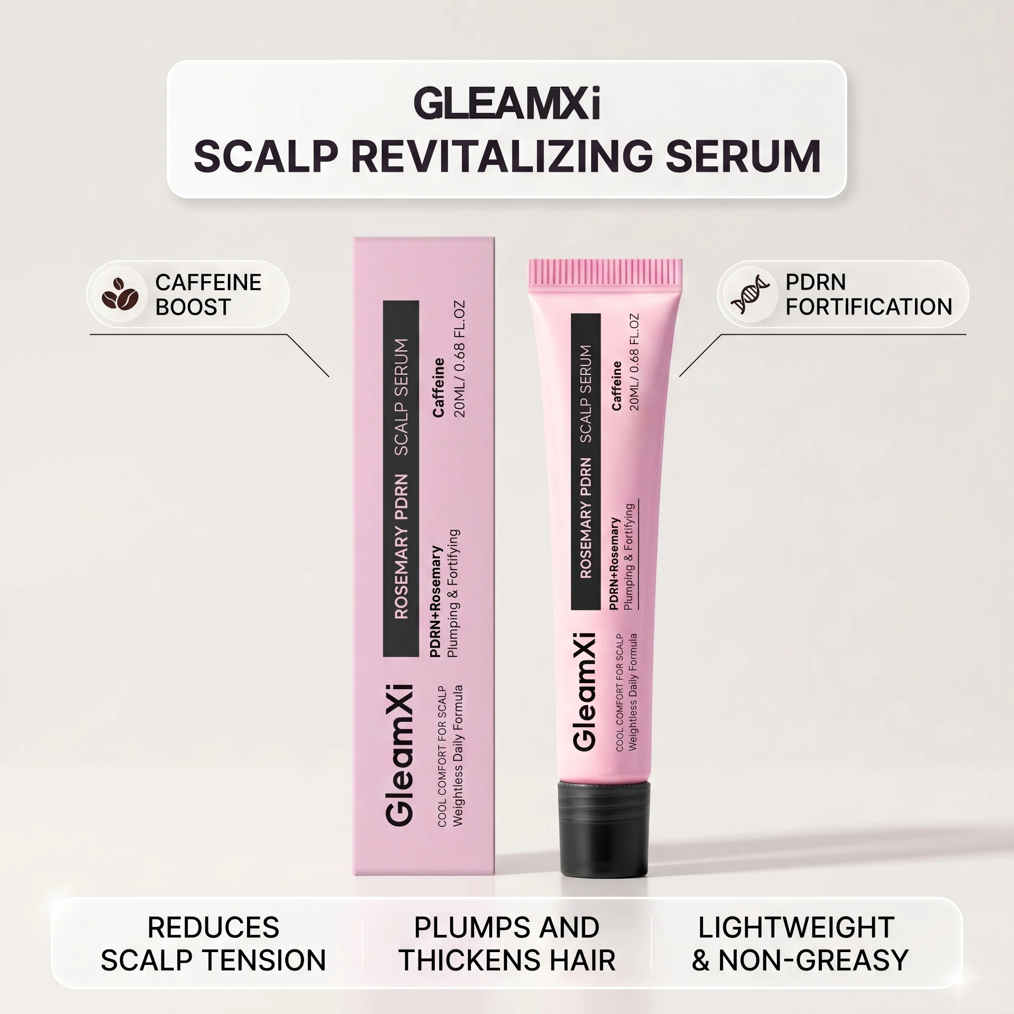 Rosemary PDRN Scalp Serum Nourishing Hair Roots Hair Thickening Improve Split Ends Anti Hair Loss Reduce Hair Breakage Hair Care