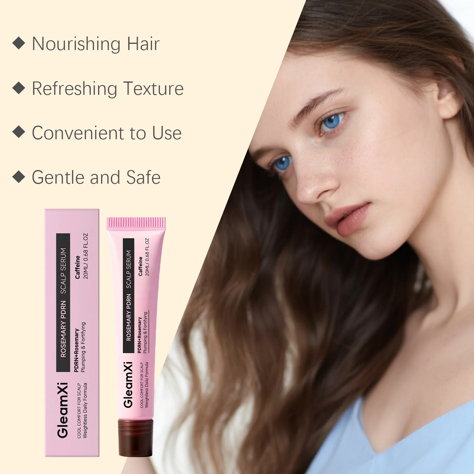 Rosemary PDRN Scalp Serum Nourishing Hair Roots Hair Thickening Improve Split Ends Anti Hair Loss Reduce Hair Breakage Hair Care