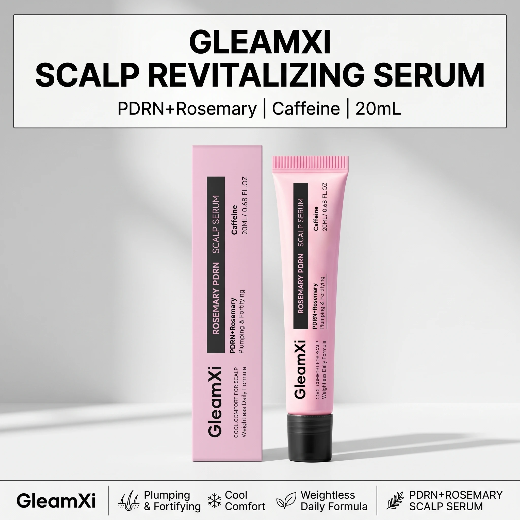Rosemary PDRN Scalp Serum Nourishing Hair Roots Hair Thickening Improve Split Ends Anti Hair Loss Reduce Hair Breakage Hair Care