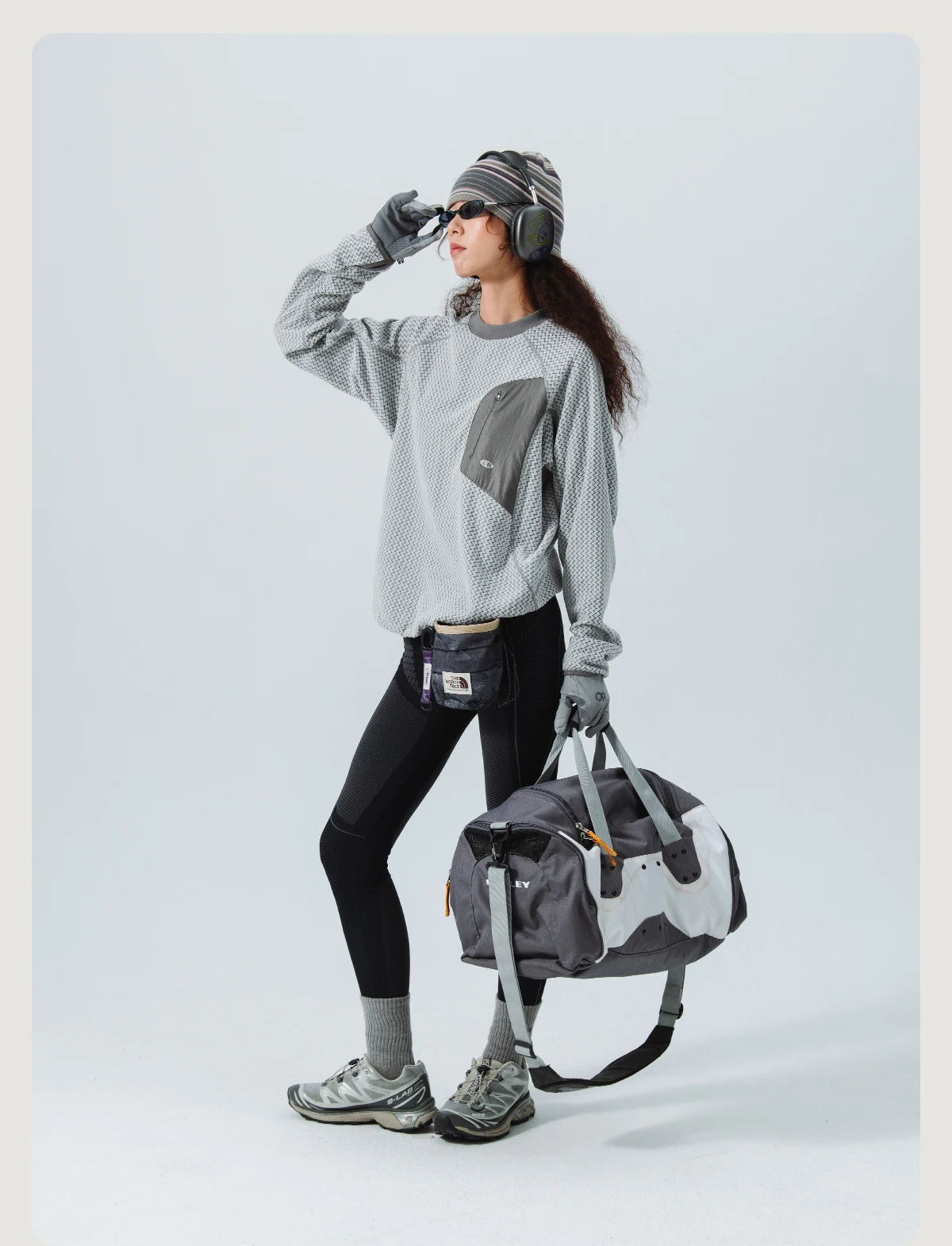 Mountain-Ready Crewneck: Engineered with Ribbed Neck, Reflective Logo, & Secure Chest Pocket for Outdoor Style Unisex