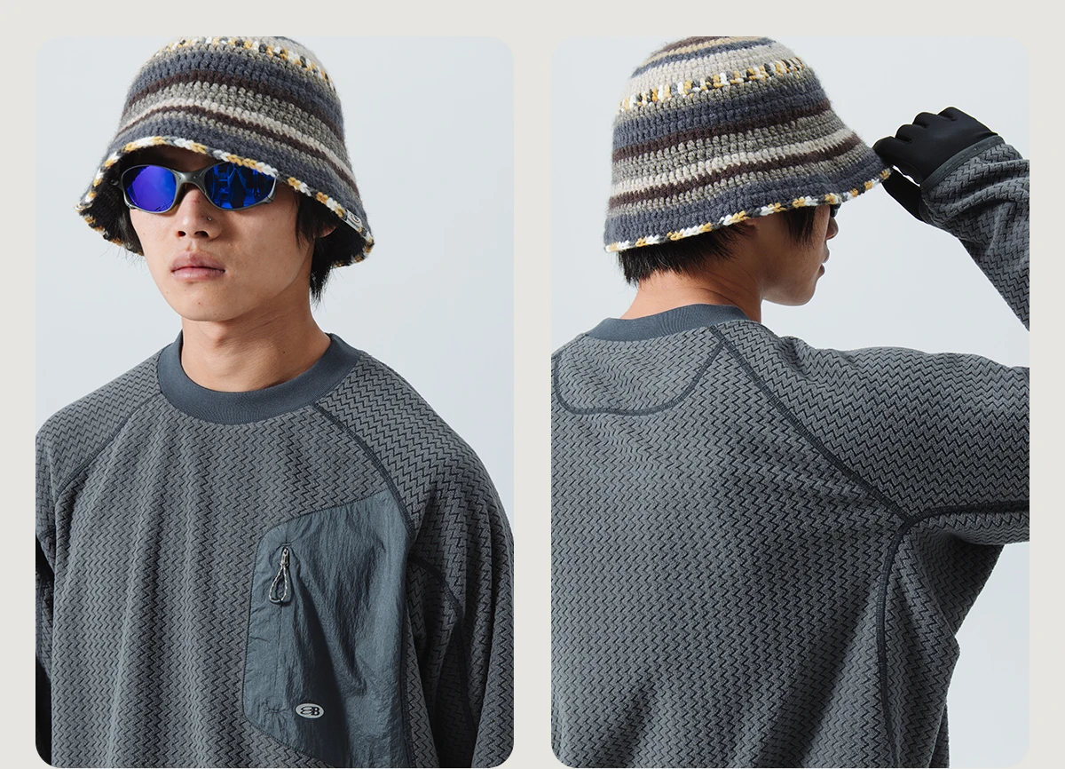Mountain-Ready Crewneck: Engineered with Ribbed Neck, Reflective Logo, & Secure Chest Pocket for Outdoor Style Unisex