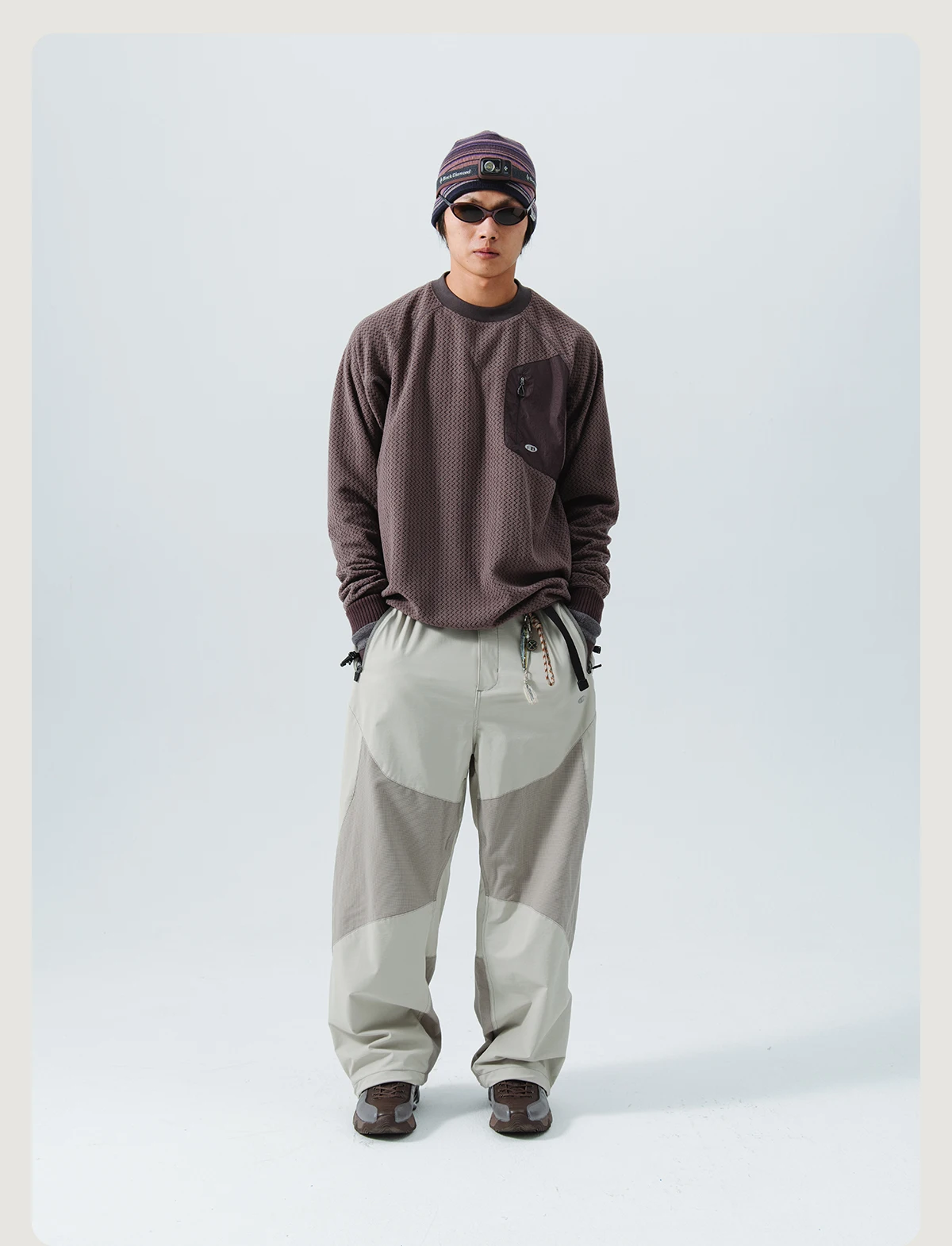Mountain-Ready Crewneck: Engineered with Ribbed Neck, Reflective Logo, & Secure Chest Pocket for Outdoor Style Unisex