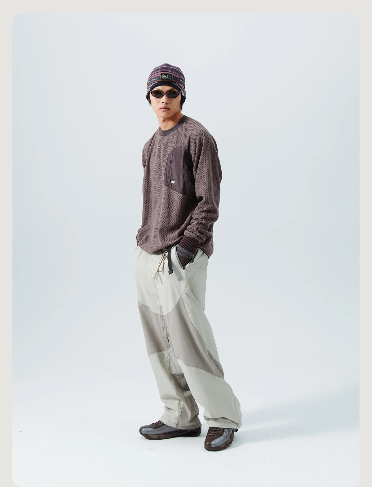 Mountain-Ready Crewneck: Engineered with Ribbed Neck, Reflective Logo, & Secure Chest Pocket for Outdoor Style Unisex