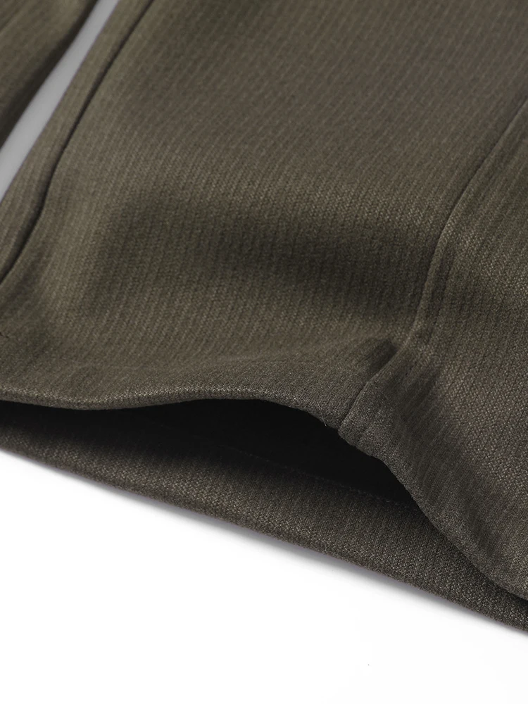 Winter Thick Casual Pants Men Korean Fashion Banded Waist Stretch Wide Leg Suit Slacks Straight Loose Drape Trousers