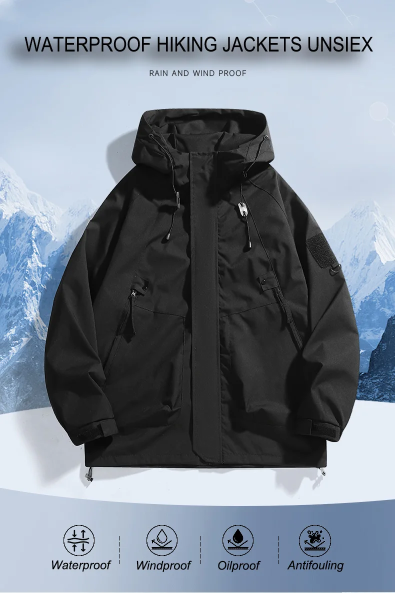 CHRLCK Unisex Outdoor Waterproof Jacket Windbreaker Coat Autumn Breathable Fishing Camping Windproof Jackets Men Women Clothing