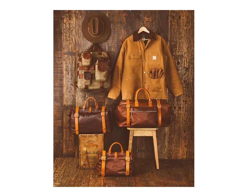 Maden Vintage Heavyweight Michigan Chore Jackets Multi-Pocket Canvas Hunting Coat for Men's Spring Loose Lapel Collar Outwear