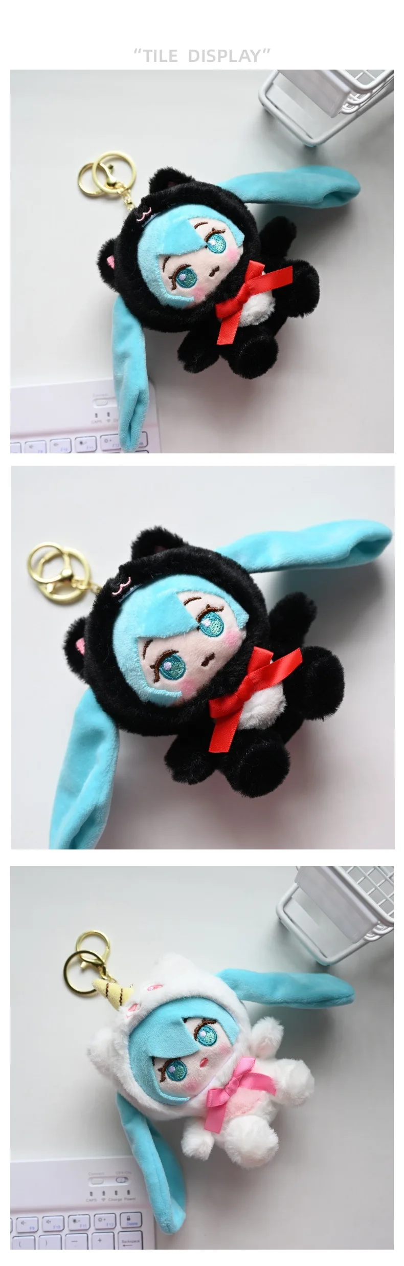 Japanese Style Hatsune Miku Plush Toy Cartoon Plush Keychain Student Schoolbag Accessories Decoration Anime Peripherals Gifts