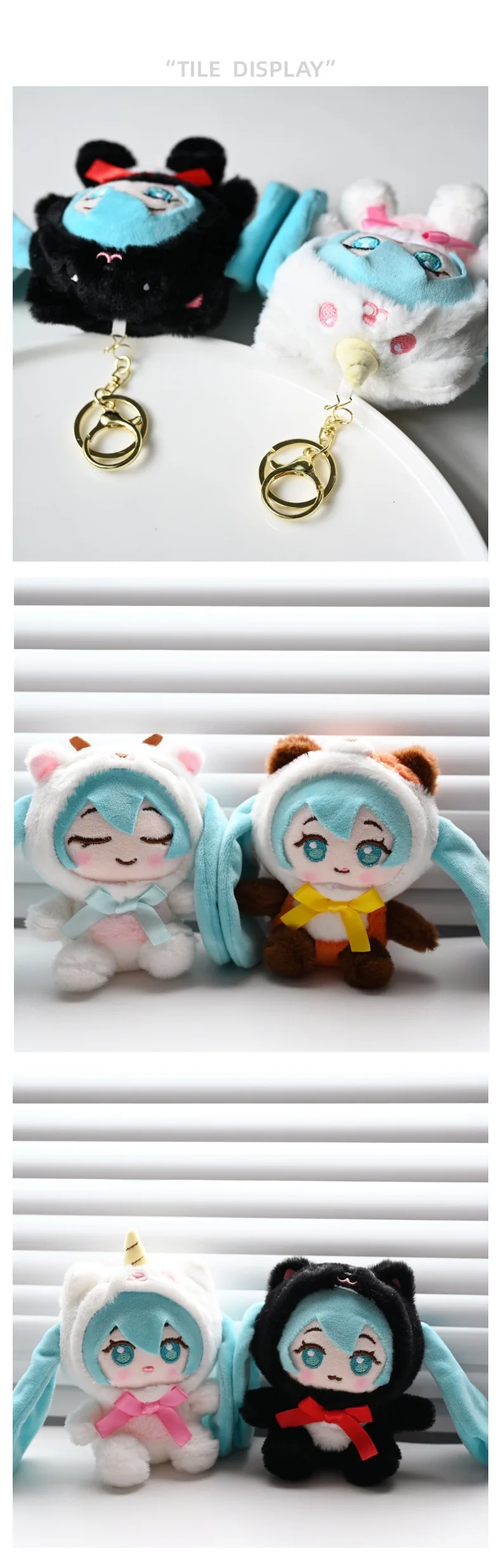 Japanese Style Hatsune Miku Plush Toy Cartoon Plush Keychain Student Schoolbag Accessories Decoration Anime Peripherals Gifts