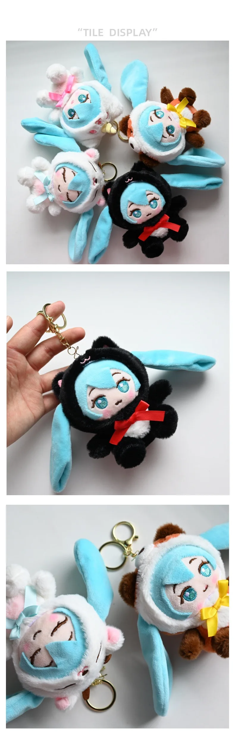 Japanese Style Hatsune Miku Plush Toy Cartoon Plush Keychain Student Schoolbag Accessories Decoration Anime Peripherals Gifts
