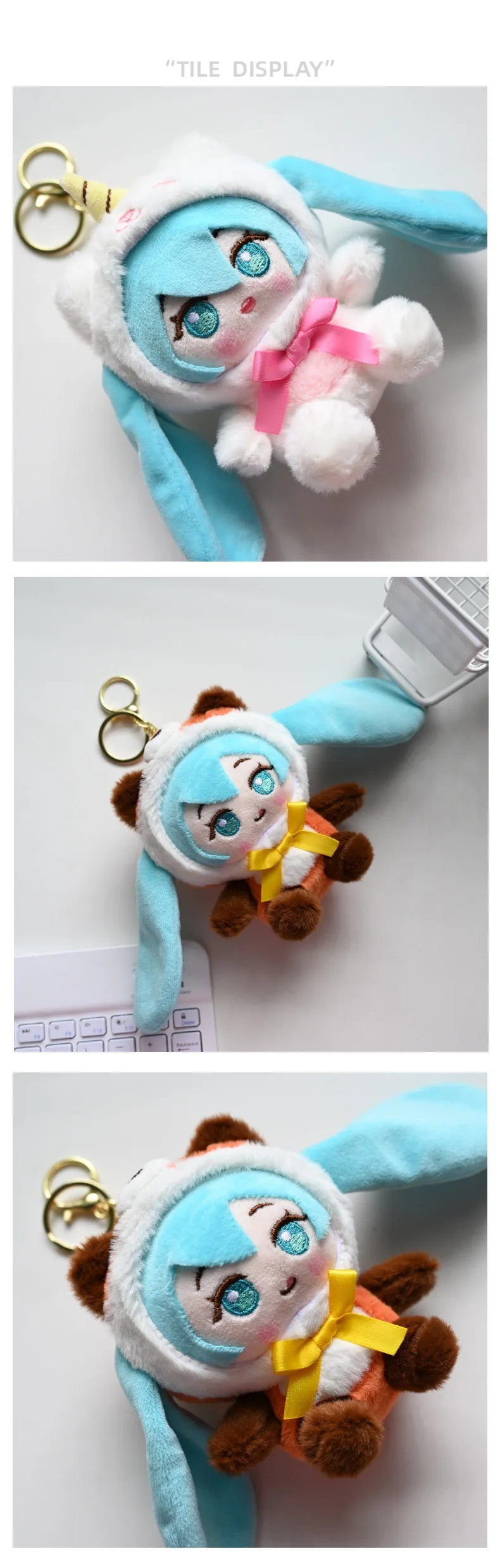 Japanese Style Hatsune Miku Plush Toy Cartoon Plush Keychain Student Schoolbag Accessories Decoration Anime Peripherals Gifts