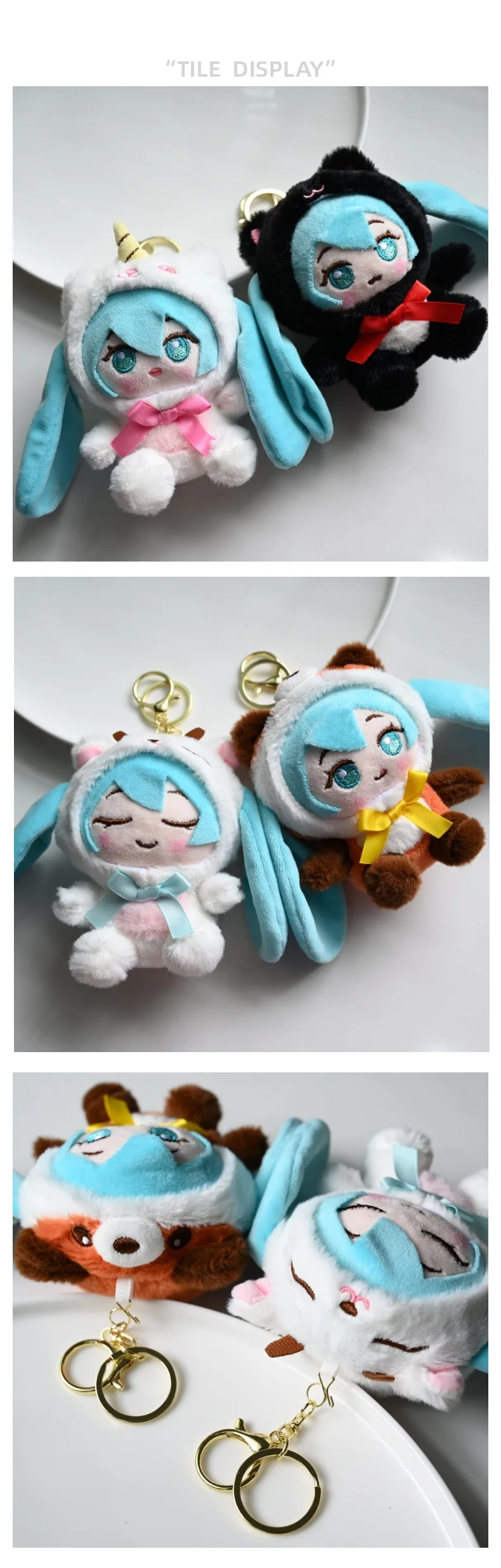Japanese Style Hatsune Miku Plush Toy Cartoon Plush Keychain Student Schoolbag Accessories Decoration Anime Peripherals Gifts