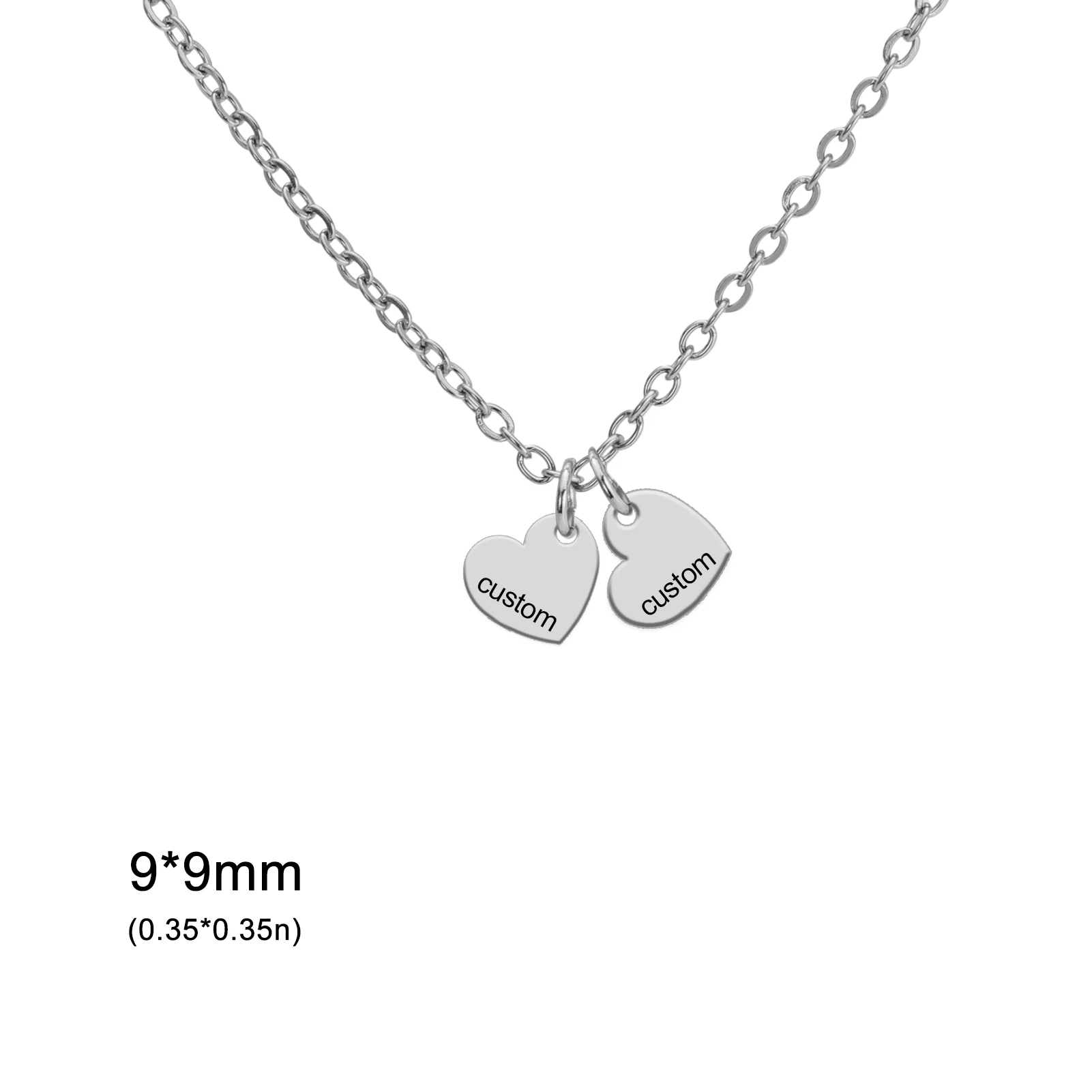 Engrave Name Personalized Couple Heart Necklace for Women Men Custom Family Mother Gift Stainless Steel Gold Color Chain Jewelry