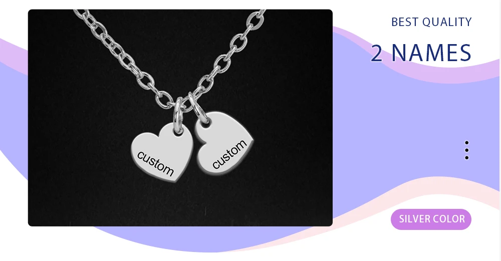 Engrave Name Personalized Couple Heart Necklace for Women Men Custom Family Mother Gift Stainless Steel Gold Color Chain Jewelry