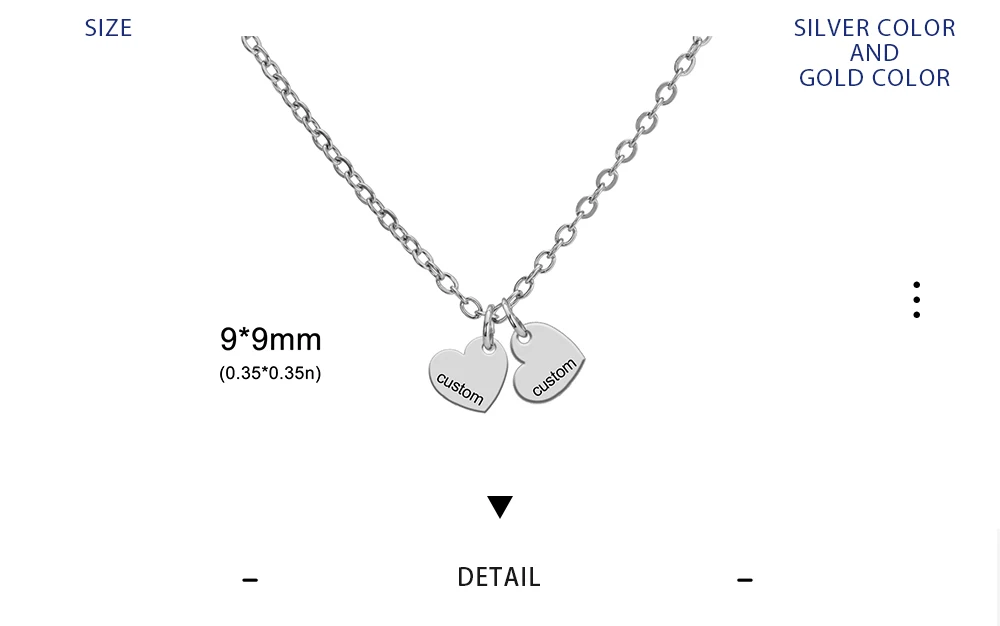 Engrave Name Personalized Couple Heart Necklace for Women Men Custom Family Mother Gift Stainless Steel Gold Color Chain Jewelry