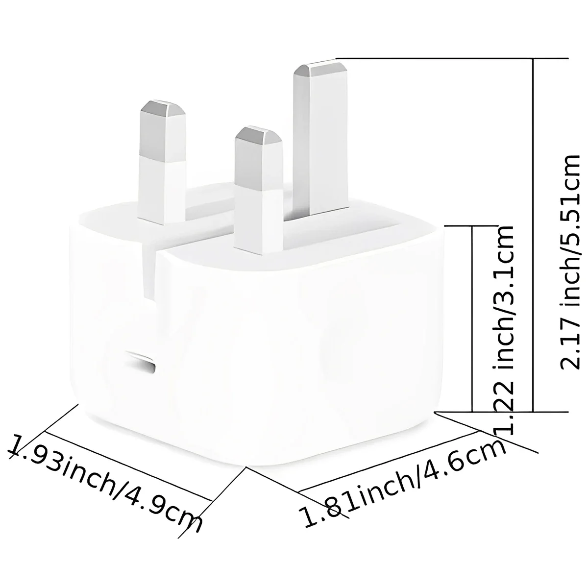 British Standard Charger Fast Charger with PD Ports Charger for iPhone for Galaxy UK Plug, PD Charger Adapter, Sleek Charger Des
