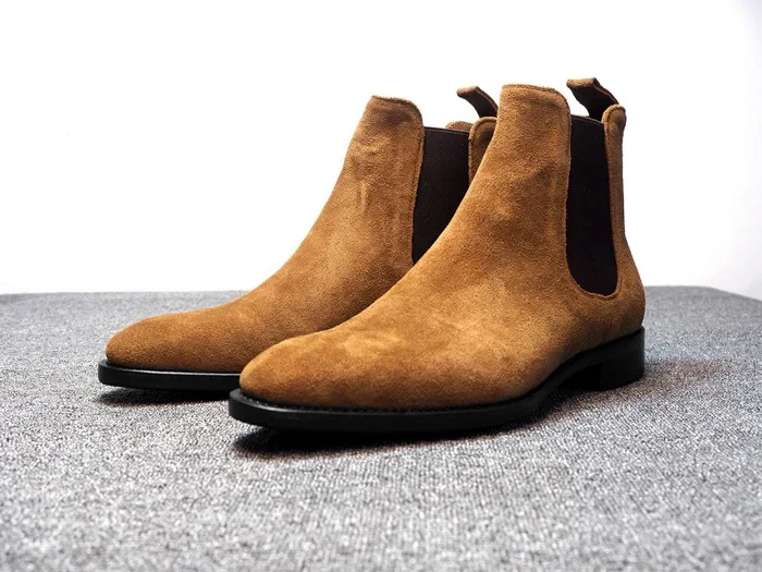 Designer Men Chelsea Boots Luxury Velvet Men's Ankle Boots High Quality Suede Leather Shoes for Men Dress Boots Botas de Hombre