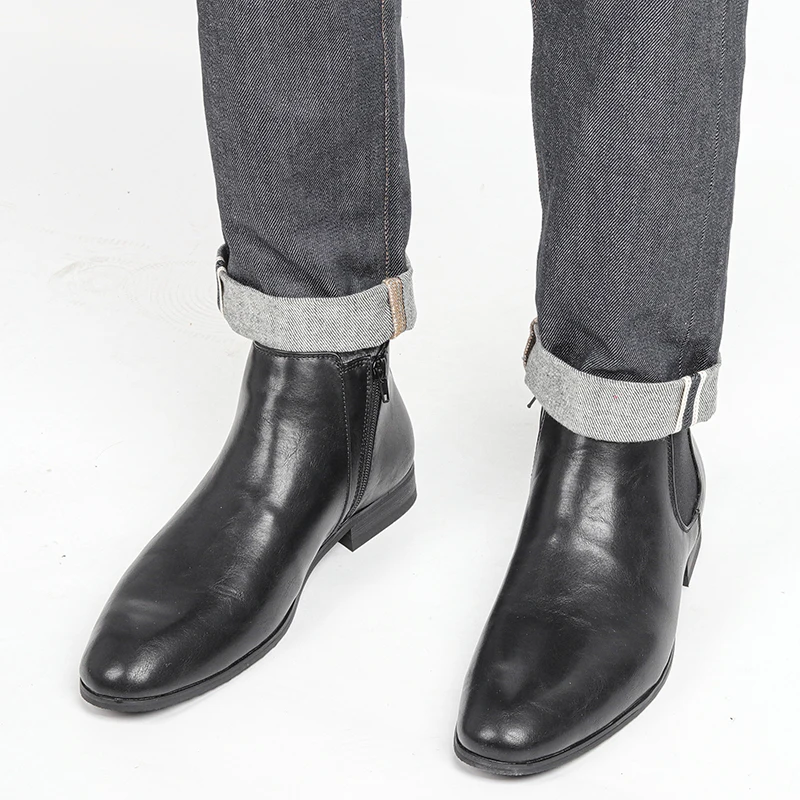 Size 7~13 Men Chelsea Boots Italian Style Ankle Boots soft leather Men Boots